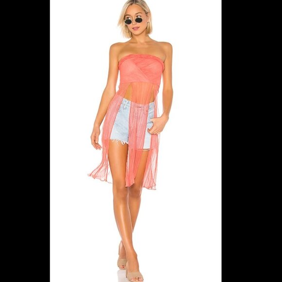 House of Harlow 1960 X REVOLVE Rita Top in Coral Women's size S - Picture 1 of 11